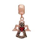 Individuality Beads Crystal 14k Rose Gold Over Silver Angel Charm, Women's, Blue