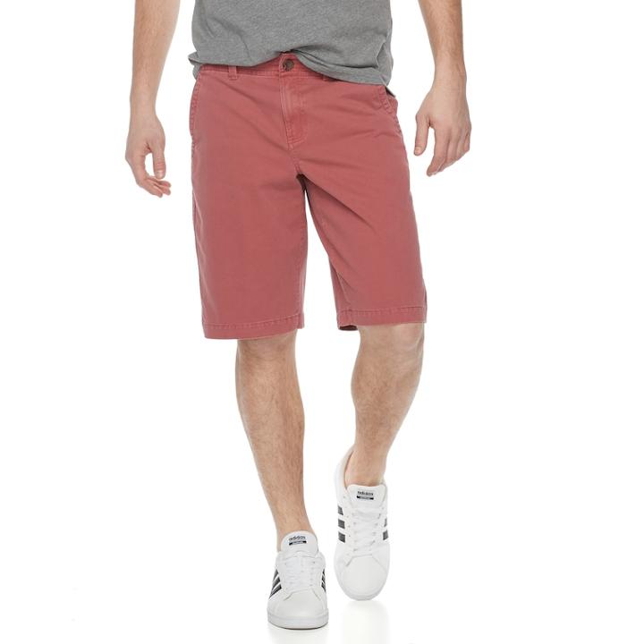 Men's Urban Pipeline&reg; Ultimate Twill Flat-front Shorts, Size: 40, Lt Orange