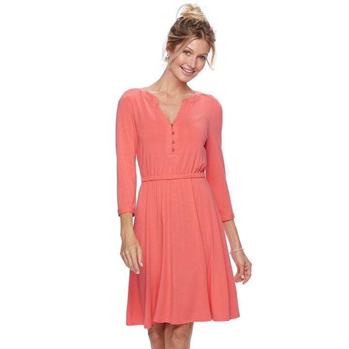 Women's Dana Shirred Buchman Shirtdress, Size: Large, Lt Orange