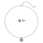 Napier Simulated Crystal Pendant Necklace & Stud Earring Set, Women's, Pink