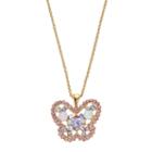 Brilliance Crystal Butterfly Pendant With Swarovski Crystals, Women's, Pink