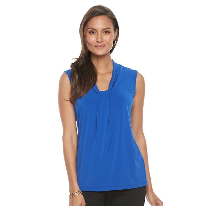 Women's Dana Buchman Knot-front Top, Size: Small, Med Blue
