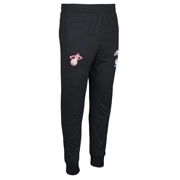 Men's Adidas Miami Heat On-court Warm Up Pants, Size: Xl, Black