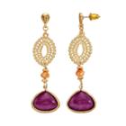 Gs By Gemma Simone Earth Goddess Collection Bead Drop Earrings, Women's, Purple