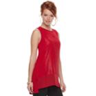 Women's Apt. 9&reg; Step Hem Jacquard Front Tank, Size: Large, Red