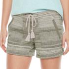 Women's Sonoma Goods For Life&trade; Striped Linen-blend Shorts, Size: 2, Lt Green
