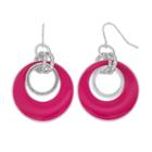 Circle Link Graduated Drop Earrings, Women's, Med Pink