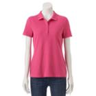 Petite Croft & Barrow&reg; Classic Solid Polo, Women's, Size: M Petite, Med Pink