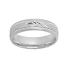 Sterling Silver Crisscross Wedding Band - Men, Size: 7.50, Grey