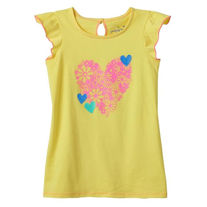 Girls 4-7 Jumping Beans&reg; Bow-back Glitter Tee, Girl's, Size: 4, Gold