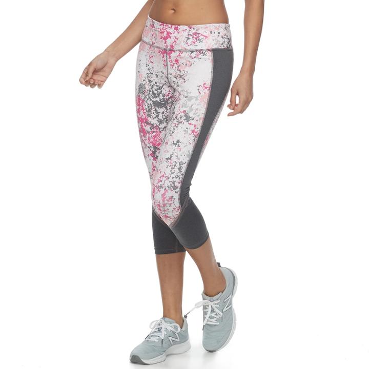 Women's Tek Gear&reg; Performance Allover Graphic Capri Leggings, Size: Xs, Light Pink