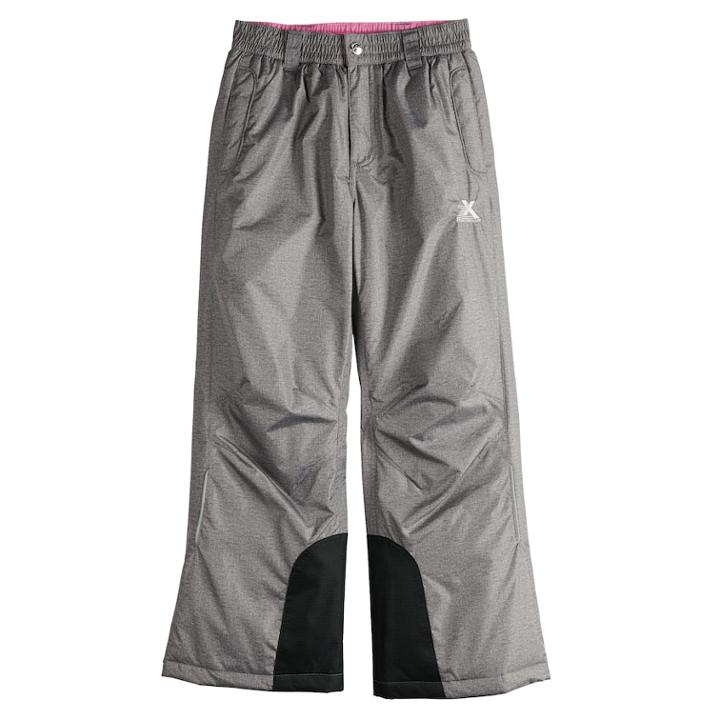 Girls 7-16 Zeroxposur Ember Heavyweight Snowpants, Size: 10-12, Grey