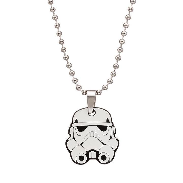 Star Wars Stainless Steel Stormtrooper Glow-in-the-dark Pendant Necklace, Boy's