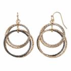 Apt. 9&reg; Tri Tone Intertwined Drop Hoop Earrings, Women's, Multicolor