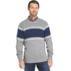 Men's Izod Regular-fit Striped Wool-blend Crewneck Sweater, Size: Large, Light Grey