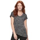 Women's Apt. 9&reg; Asymmetrical Tee, Size: Medium, Black