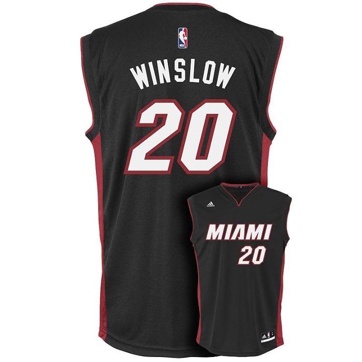 Men's Adidas Miami Heat Justise Winslow Replica Jersey, Size: Xl, Black