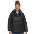 Plus Size Zeroxposur Jolie Hooded Packable Down Puffer Coat, Women's, Size: 1xl, Black