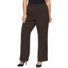 Plus Size Napa Valley Comfort Waist Slimming Straight-leg Dress Pants, Women's, Size: 16w Short, Med Brown