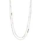 Faceted Bead Two Tone Double Strand Necklace, Women's, Multicolor