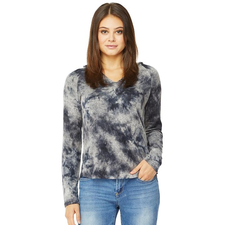 Juniors' Wallflower Tie Dye Hoodie, Teens, Size: Xl, Grey