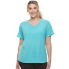 Plus Size Tek Gear Dry Tek Easy V-neck Tee, Women's, Size: 1xl, Turquoise/blue (turq/aqua)