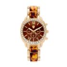 Journee Collection Women's Crystal Two Tone Watch, Multicolor