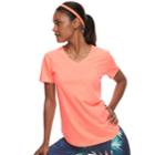 Women's Tek Gear&reg; Essential V-neck Short Sleeve Tee, Size: Medium, Brt Orange