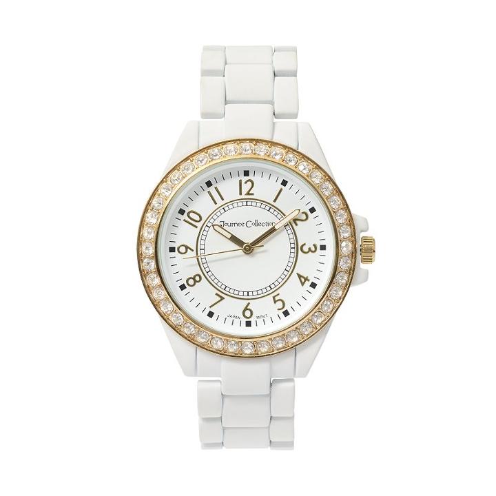 Journee Collection Women's Stainless Steel Watch, White