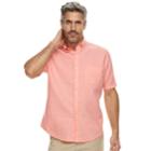 Men's Croft & Barrow&reg; Classic-fit Linen-blend Button-down Shirt, Size: Large, Brt Orange