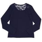 Girls Plus Size French Toast Lace Top, Girl's, Size: 14-16 Plus, Blue (navy)