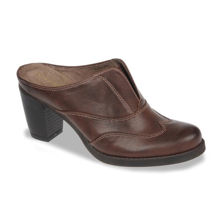 Naturalsoul By Naturalizer Cammie Wide Mules - Women, Size: 10 Wide, Brown