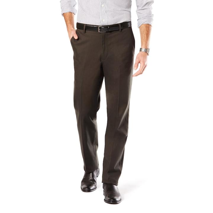 Men's Dockers&reg; Straight-fit Stretch Signature Khaki Pants D2, Size: 30x32, Dark Brown
