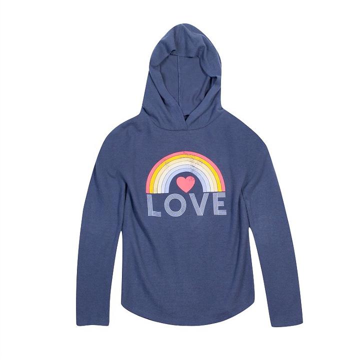 Girls 7-16 Harper & Elliott Hooded Hatchi Graphic Tee, Size: Xl, Blue (navy)