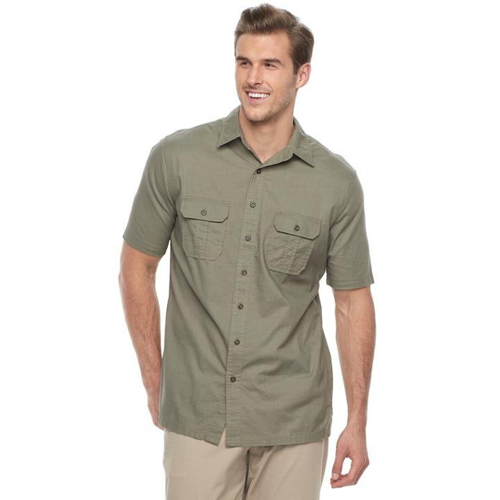 Big & Tall Croft & Barrow&reg; Regular-fit Crosshatch Button-down Shirt, Men's, Size: 3xl Tall, Lt Green