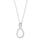 Sterling Silver 1/10 Carat T.w. Diamond Infinity Pendant Necklace, Women's, Size: 18