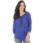 Women's Apt. 9&reg; Crochet Peasant Top, Size: Xl, Dark Blue