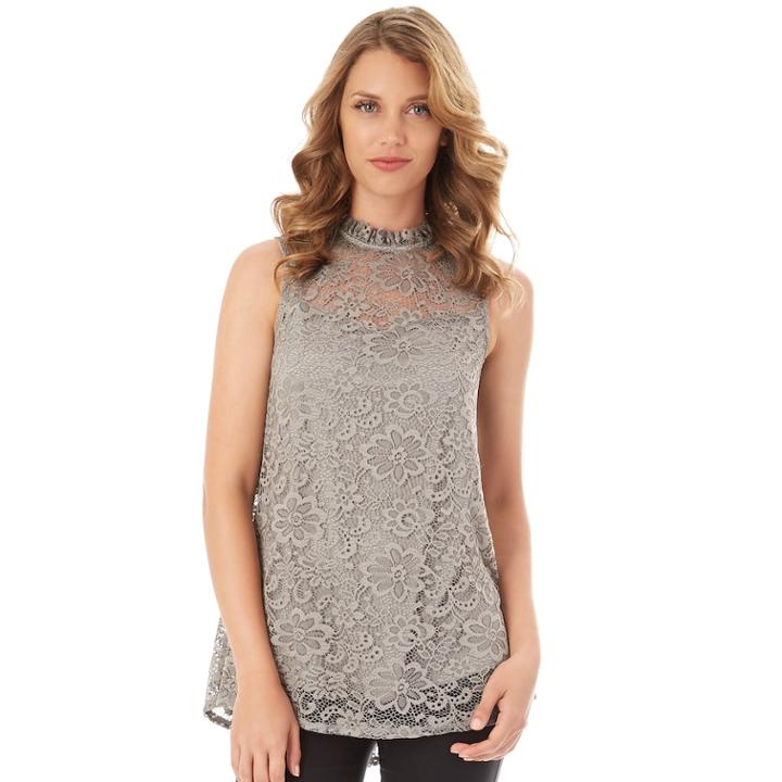 Women's Apt. 9® Lace Mockneck Swing Tank, Size: Medium, Beige Oth