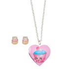 Girls Shopkins 2-pk. Wishes & Cupcake Chic Locket Necklace & Earrings Set, Girl's, Multicolor