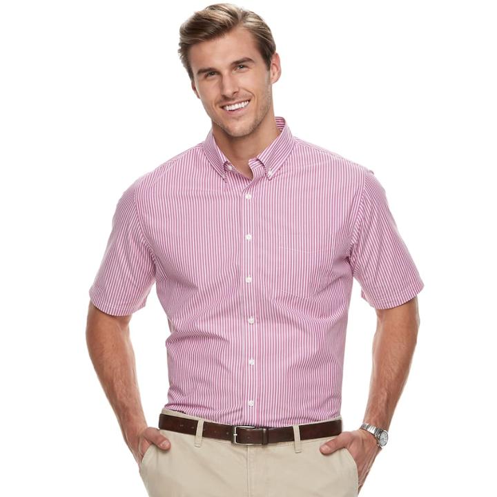 Big & Tall Croft & Barrow&reg; Regular-fit Easy-care Button-down Shirt, Men's, Size: 2xb, Med Pink
