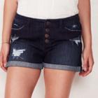 Women's Lc Lauren Conrad Ripped Jean Shorts, Size: 8, Dark Blue