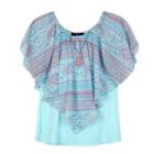 Girls 7-16 Iz Amy Byer Patterned Flow Popover Swing Top With Necklace, Girl's, Size: Small, Ovrfl Oth