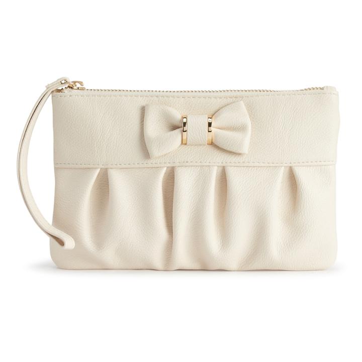 Apt. 9&reg; Bobby Bow Rfid-blocking Wristlet, Women's, White