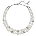 Simply Vera Vera Wang Simulated Pearl Double Strand Necklace, Women's, White