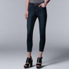 Women's Simply Vera Vera Wang Everyday Luxury Ankle Skinny Jeans, Size: 2, Dark Blue