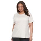 Croft & Barrow, Plus Size &reg; Essential Crewneck Tee, Women's, Size: 1xl, Lt Beige