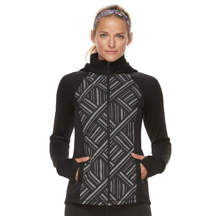 Women's Fila Sport&reg; Fleece Zip-up Hoodie, Size: Medium, Black