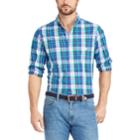 Men's Chaps Classic-fit Gingham Easy-care Button-down Shirt, Size: Medium, Green