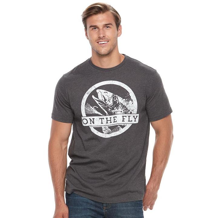 Big & Tall Sonoma Goods For Life&trade; On The Fly Fishing Tee, Men's, Size: 2xb, Dark Grey