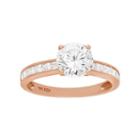 Cubic Zirconia Engagement Ring In 10k Rose Gold, Women's, Size: 9, White
